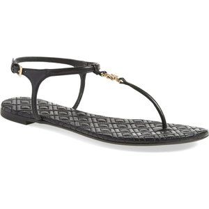 NIB Tory Burch Marion Emmy Leather Sandal BLACK